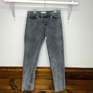 Calvin Klein Gray Acid Wash Slim Straight Jeans- 32x34